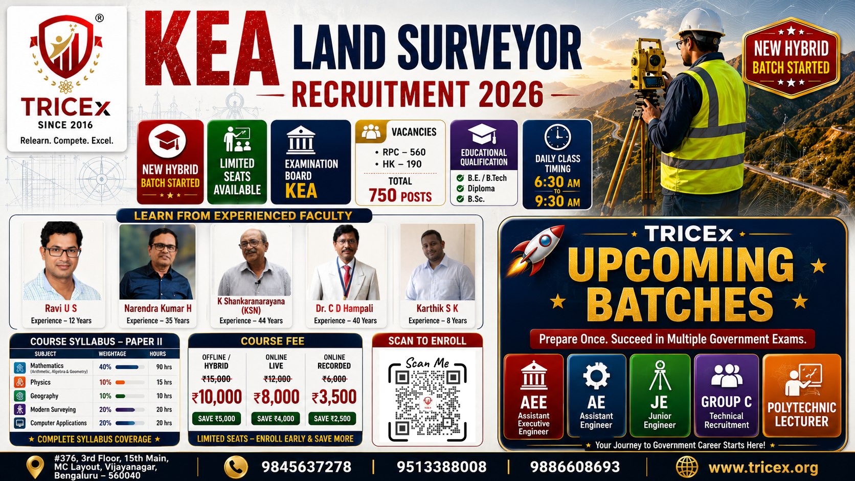 TRICEx | Civil Applied Programs - AE/JE | KPSC | KEA | SSC | RRB | IBPS | GATE | IES | UPSC | PSU | Software Training (official)