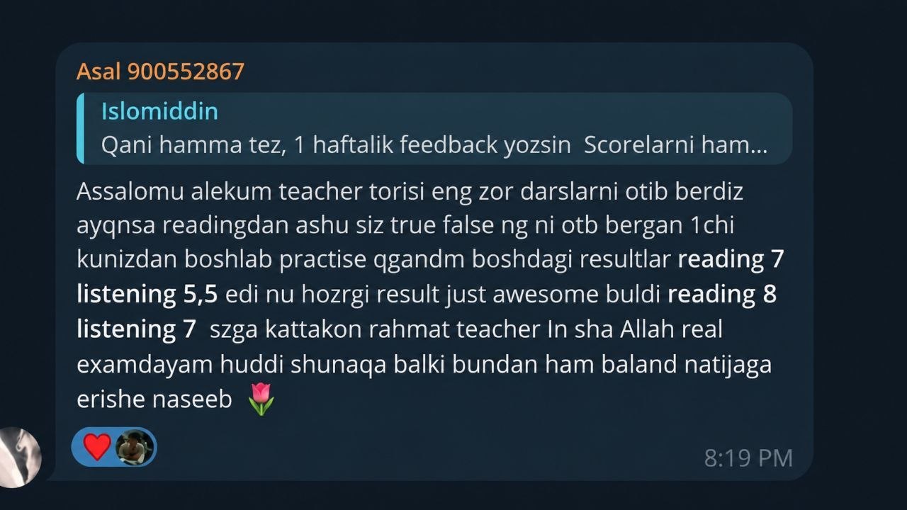 Islomiddin | IELTS