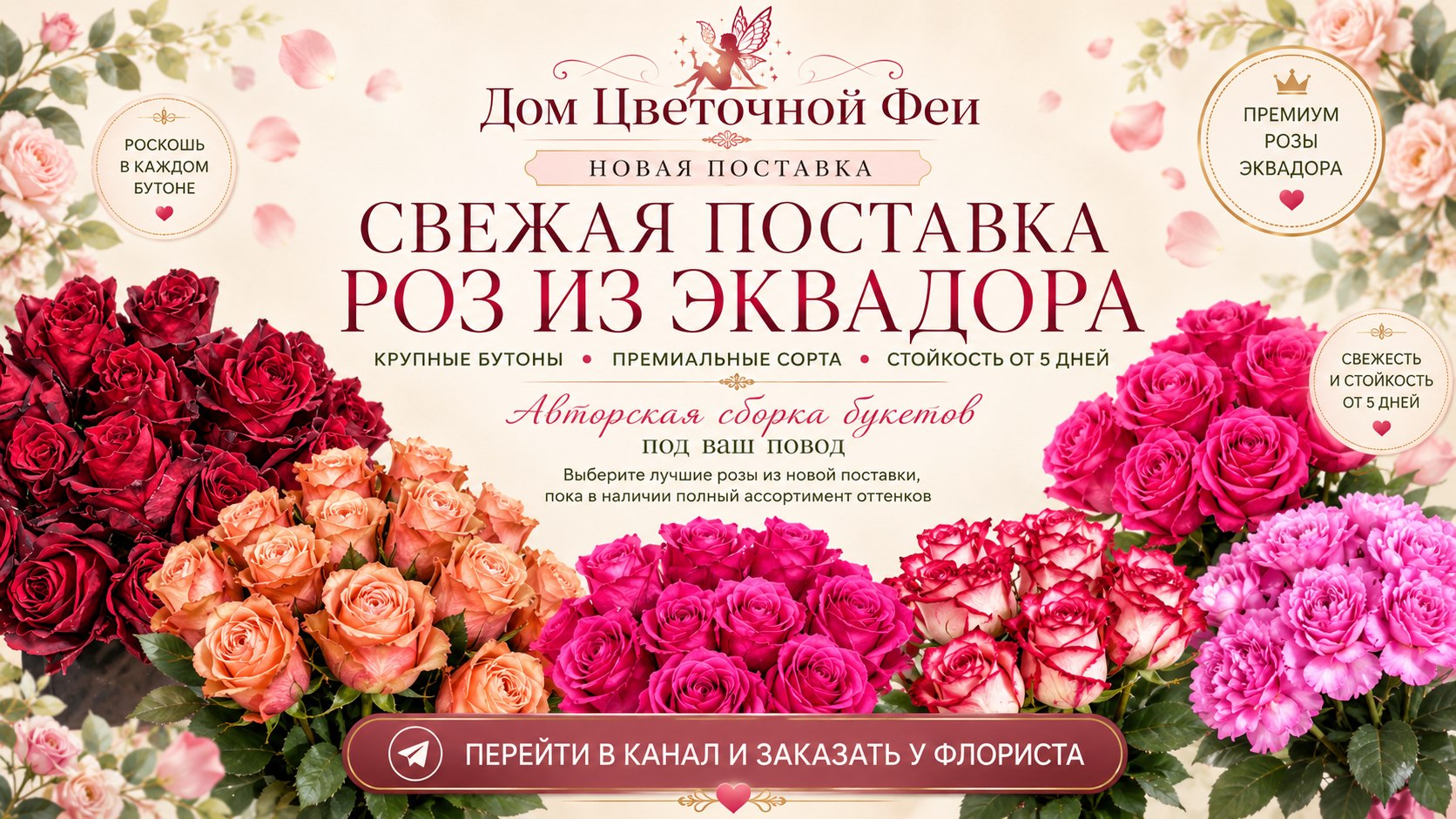 Букеты цветов и доставка по Москве | Дом цветочной феи